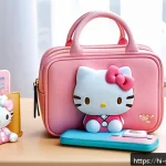 Home 17 산리오 캐릭터 관련 수집품 트렌드 - A compact and stylish Sanrio collectible display featuring Hello Kitty RFID wallet made of artificia...