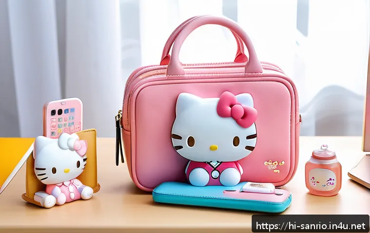 산리오 캐릭터 관련 수집품 트렌드 - A compact and stylish Sanrio collectible display featuring Hello Kitty RFID wallet made of artificia...