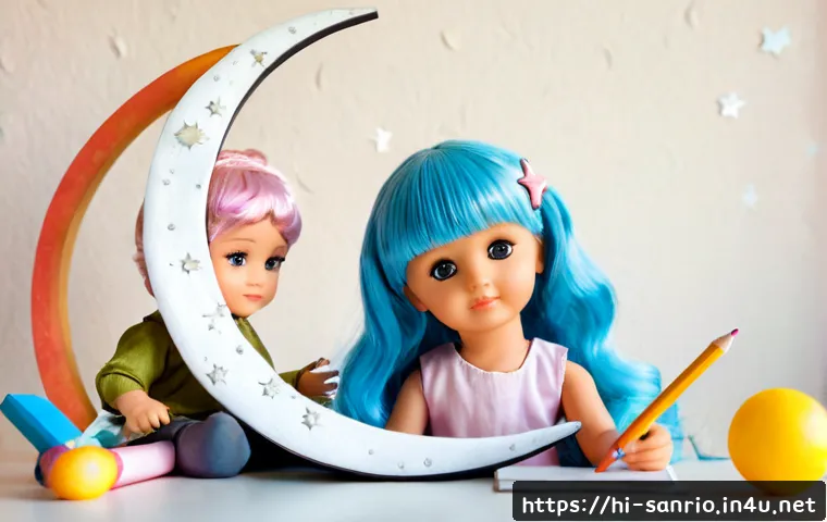 키키와 라라 리틀트윈스타 의 기원 - Photorealistic vintage-inspired creative studio scene exploring the origin of two celestial twin cha...